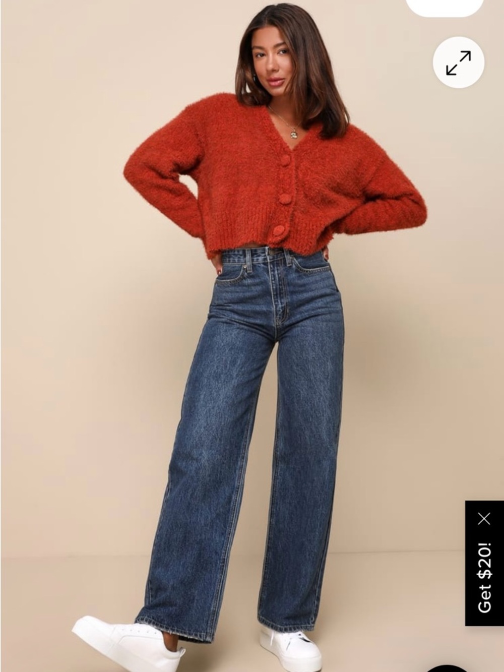 Just Black Wide Leg High-Rise Jeans in Medium Dark Blue